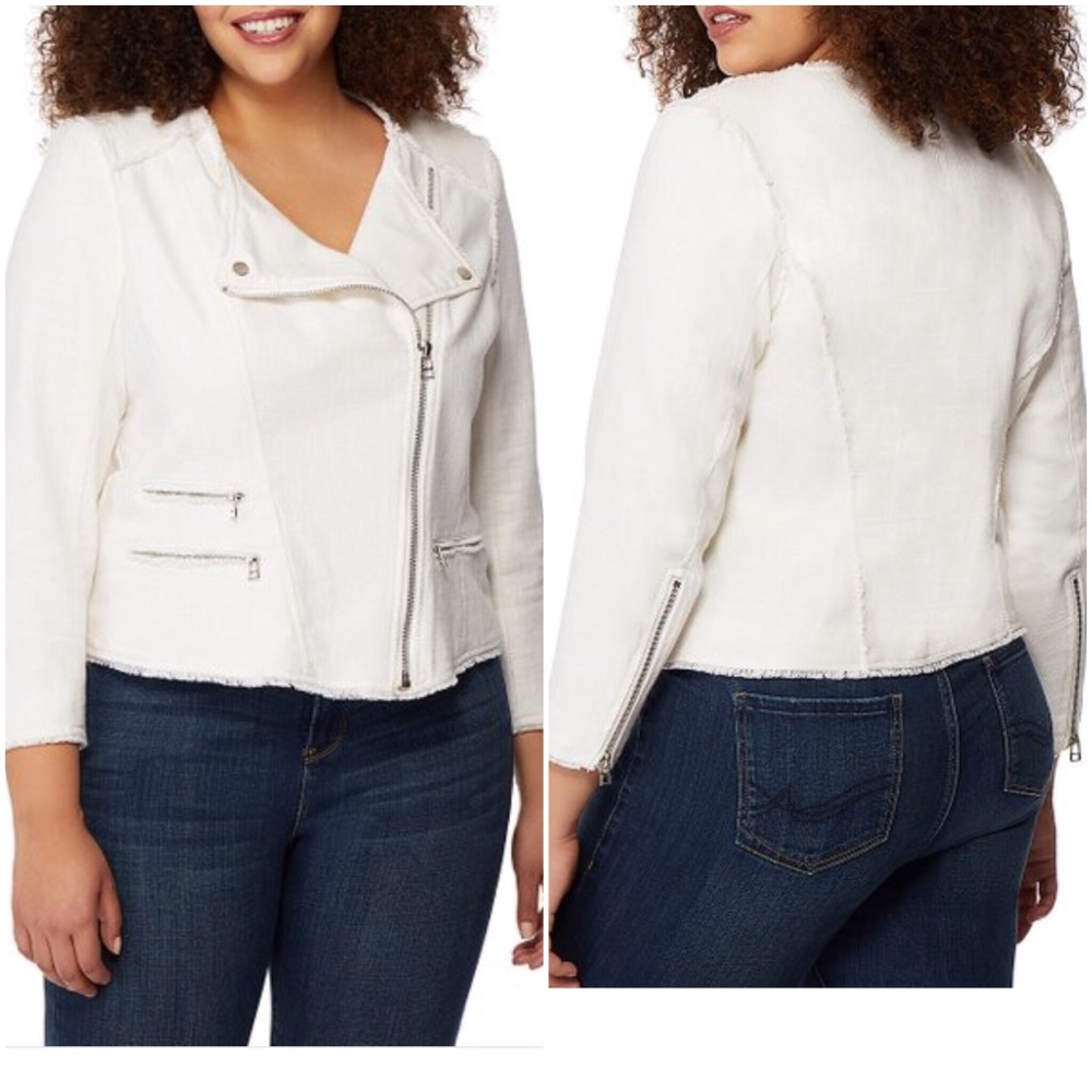 Rebel Wilson x Angels Raw Hem Moto Jacket Size 3X